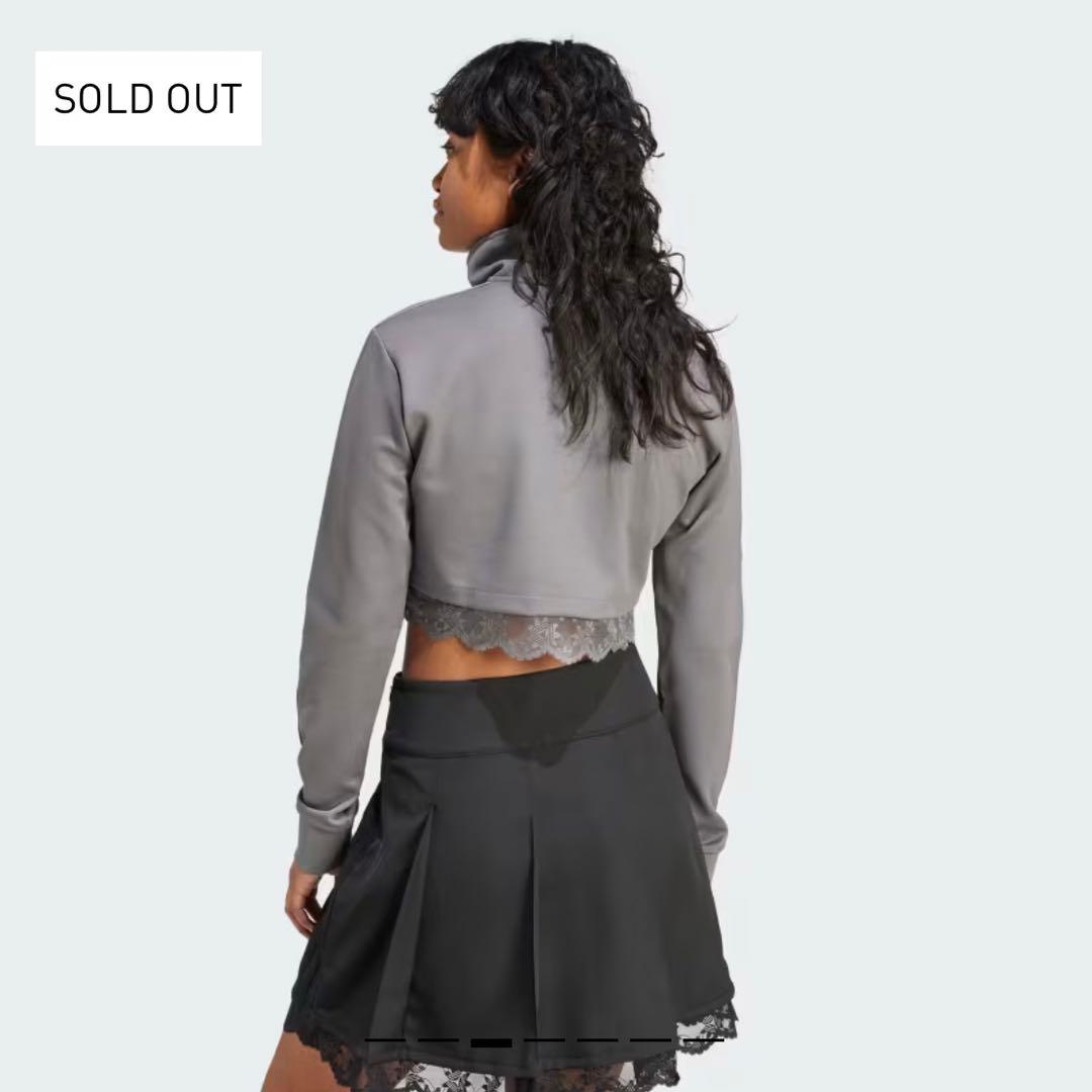 希少　adidas アディダスオリジナルス　クロップド　トップス　レース　グレー