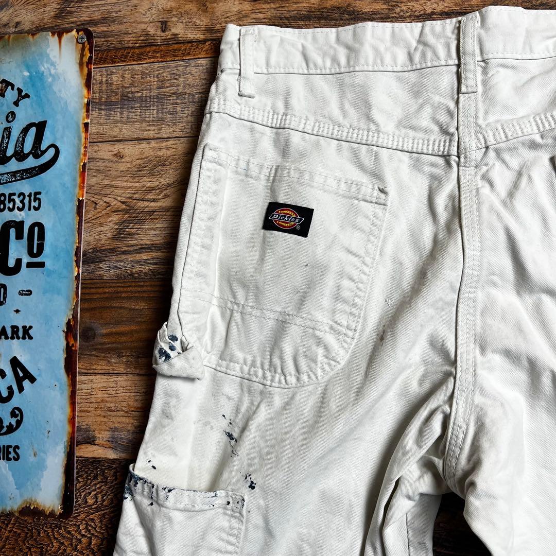 ゆ*様 Dickies ペインターパンツ ホワイト ペンキ飛び　古着　M相当