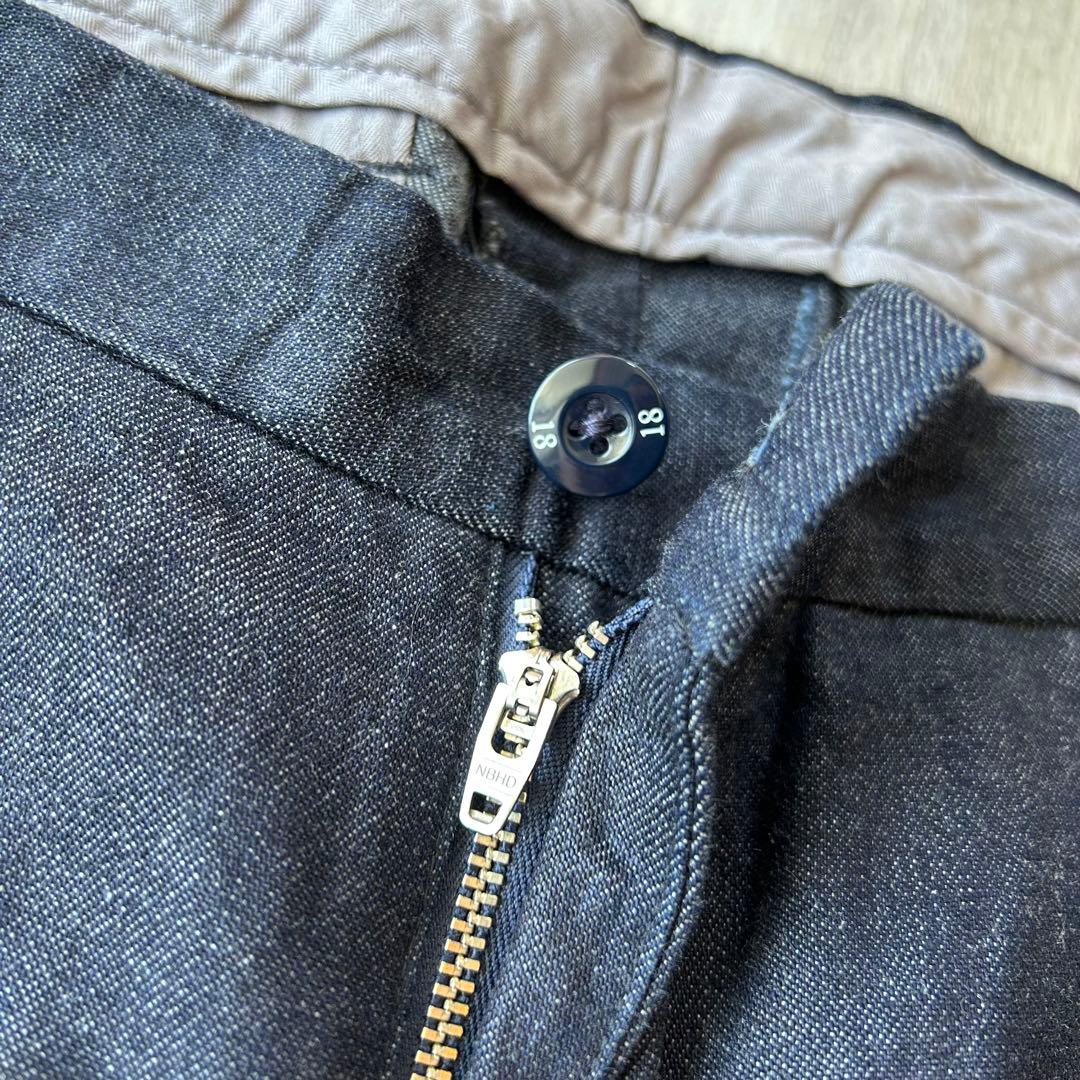 NEIGHBORHOOD ネイバーフッド デニムスラックス 紺 XL タック