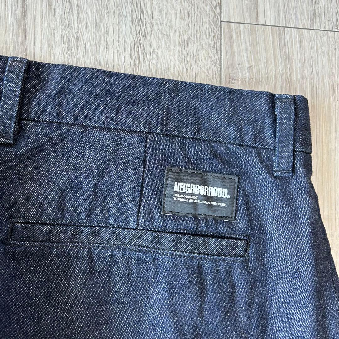 NEIGHBORHOOD ネイバーフッド デニムスラックス 紺 XL タック