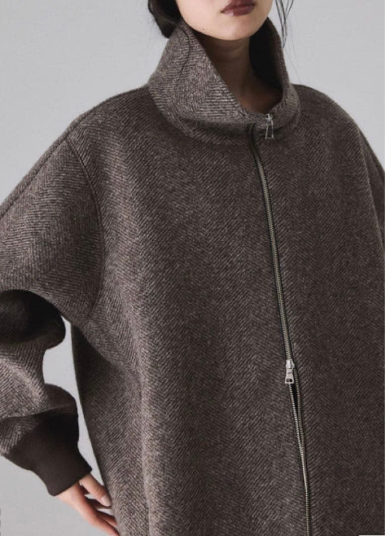 ADAM ET ROPÉ ヘリンボンツイードボンディングコーディガン