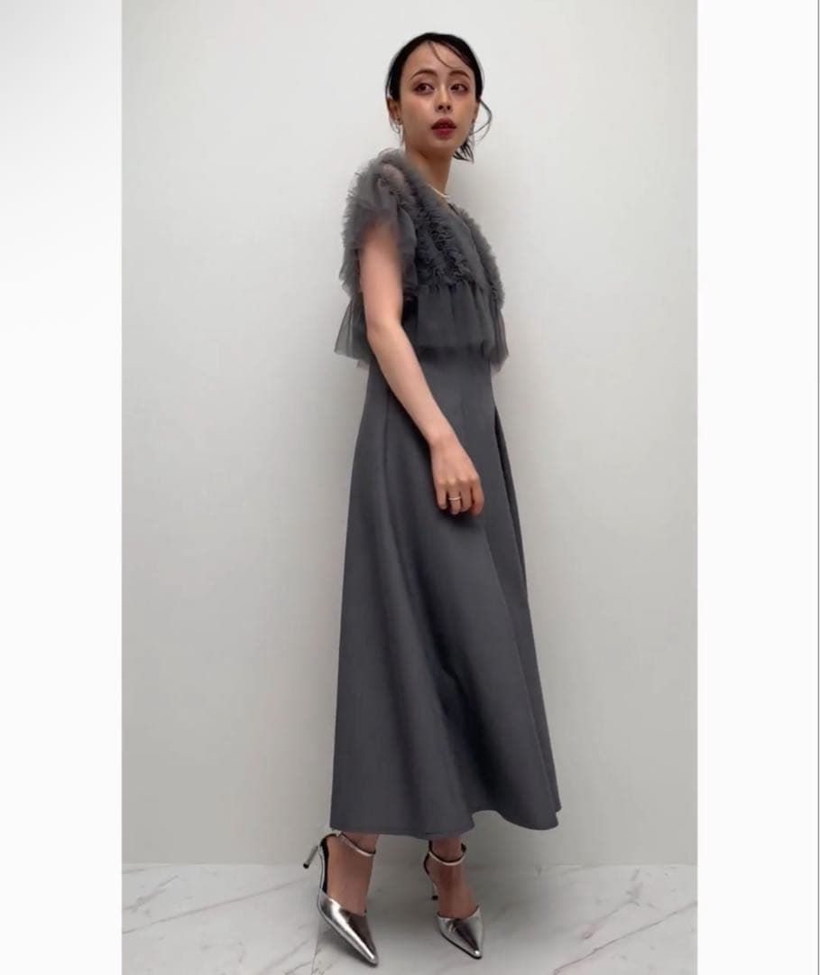 ルイルエブティック オケージョンドレス 結婚式 フリルチュール ワンピース LL