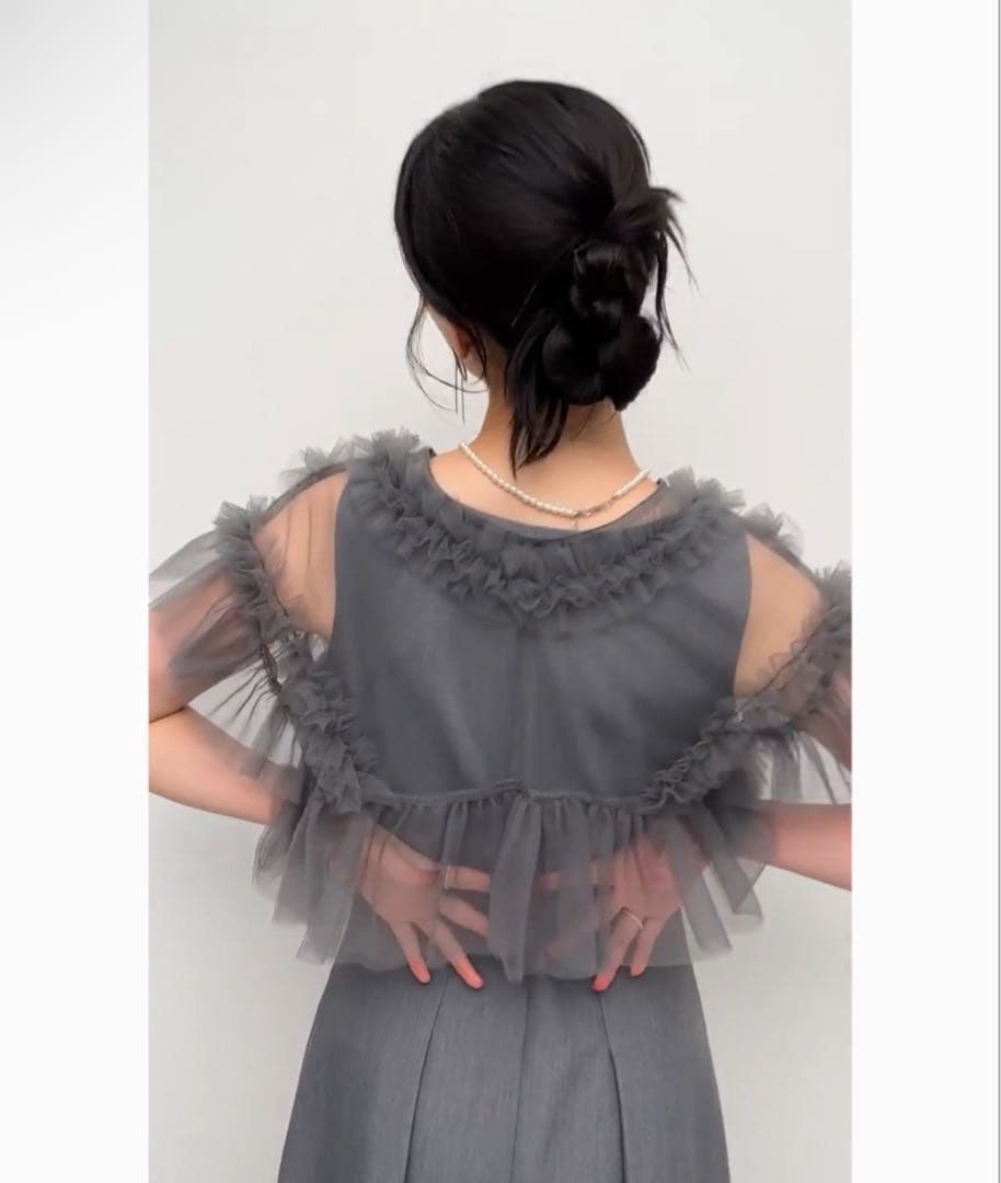 ルイルエブティック オケージョンドレス 結婚式 フリルチュール ワンピース LL