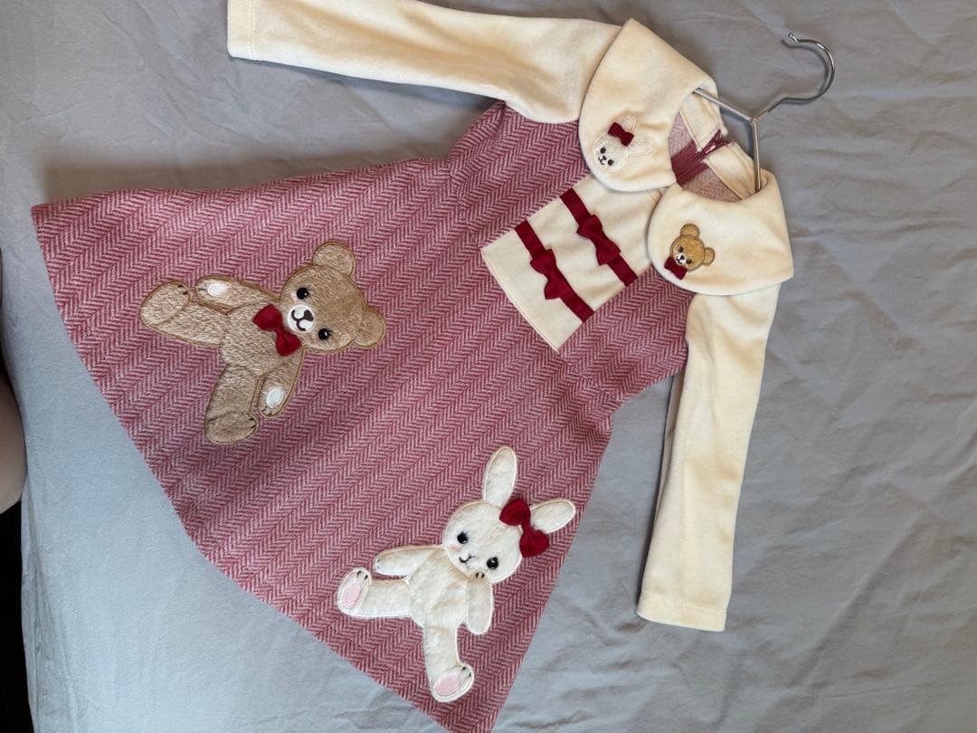 シャーリーテンプルうさぎクマヘリンボーンワンピース限定