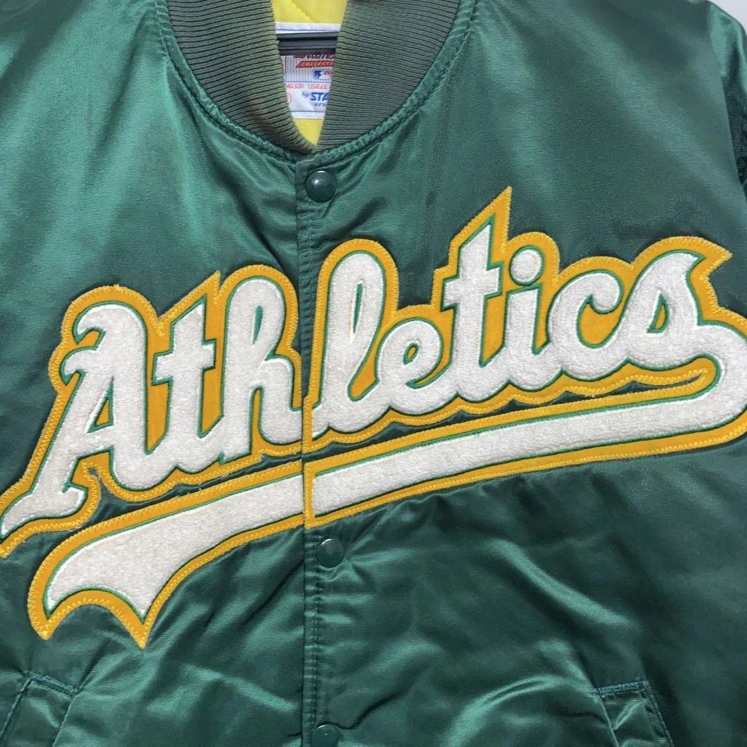 90sヴィンテージUSA製 スターター MLBスタジャン 緑 M 短丈ブルゾン