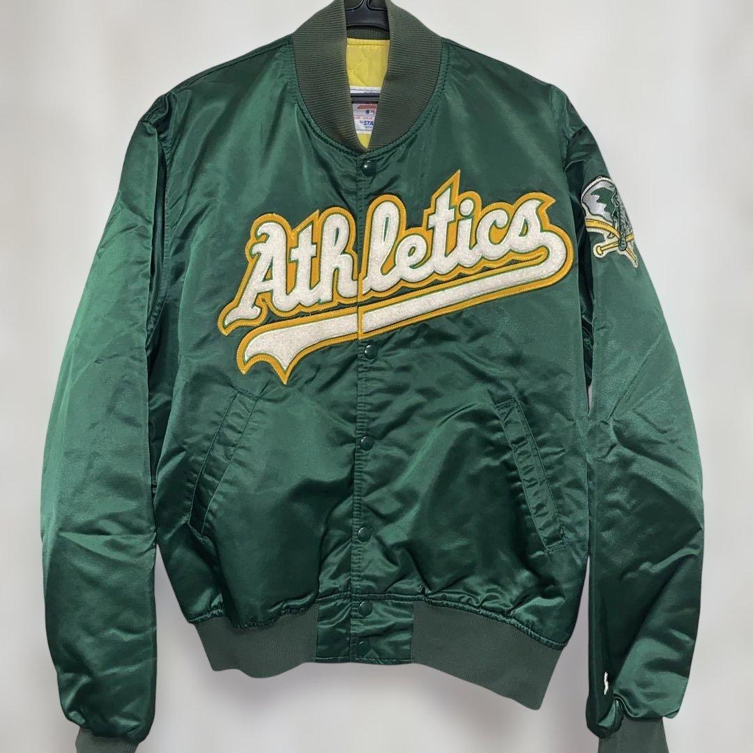 90sヴィンテージUSA製 スターター MLBスタジャン 緑 M 短丈ブルゾン