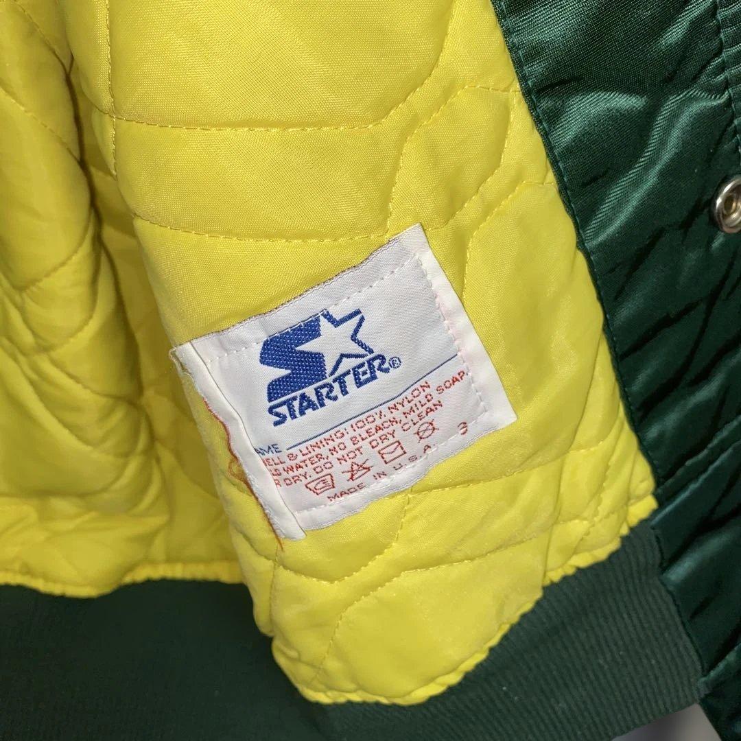 90sヴィンテージUSA製 スターター MLBスタジャン 緑 M 短丈ブルゾン