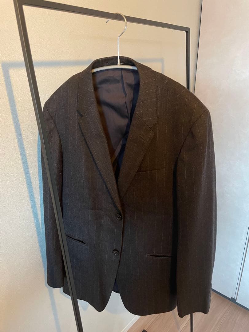 FOX BROTHERS ダークブラウン ストライプ セットアップ