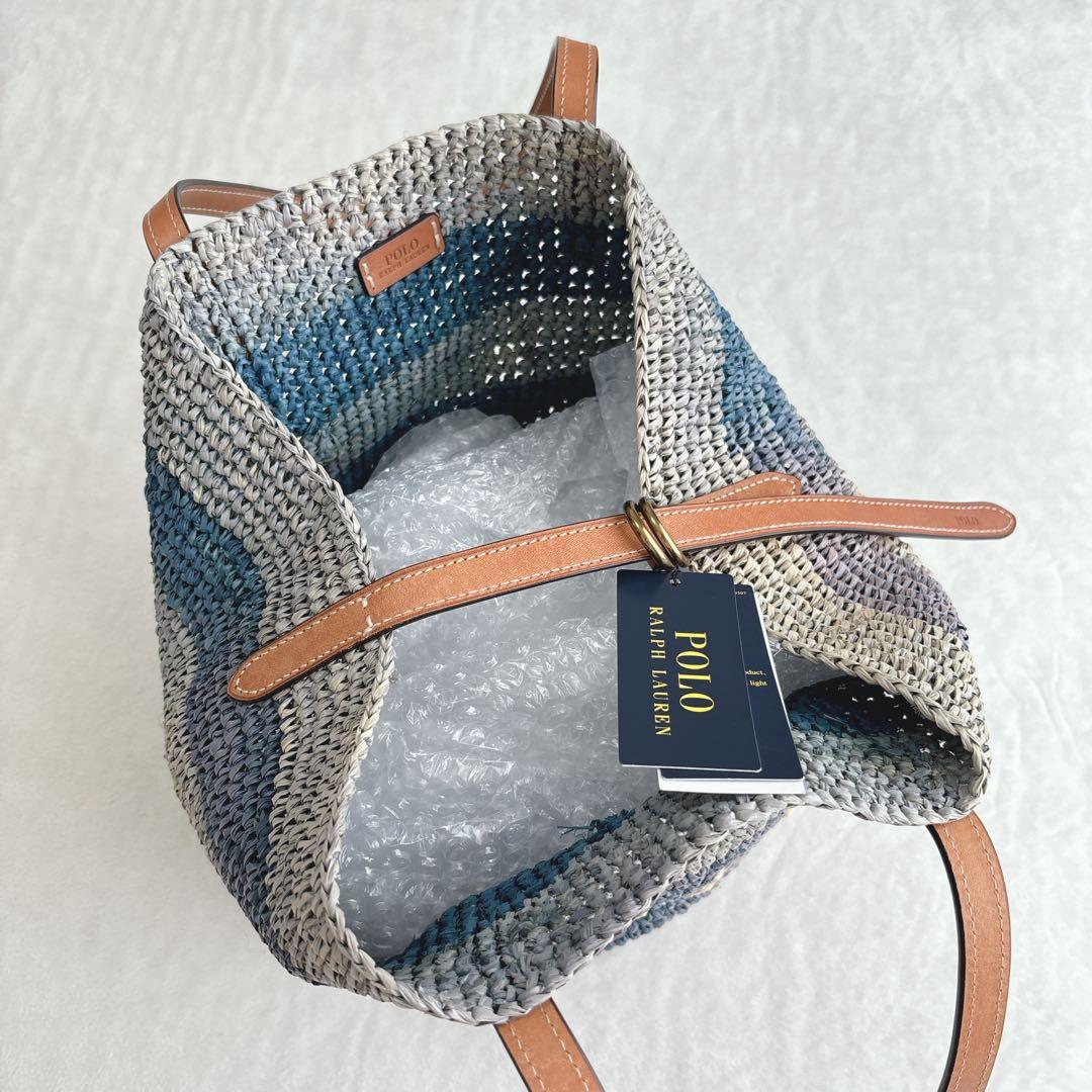 【未使用タグ付き】ポロラルフローレン　かごバッグ　ストロー　デカロゴ　夏