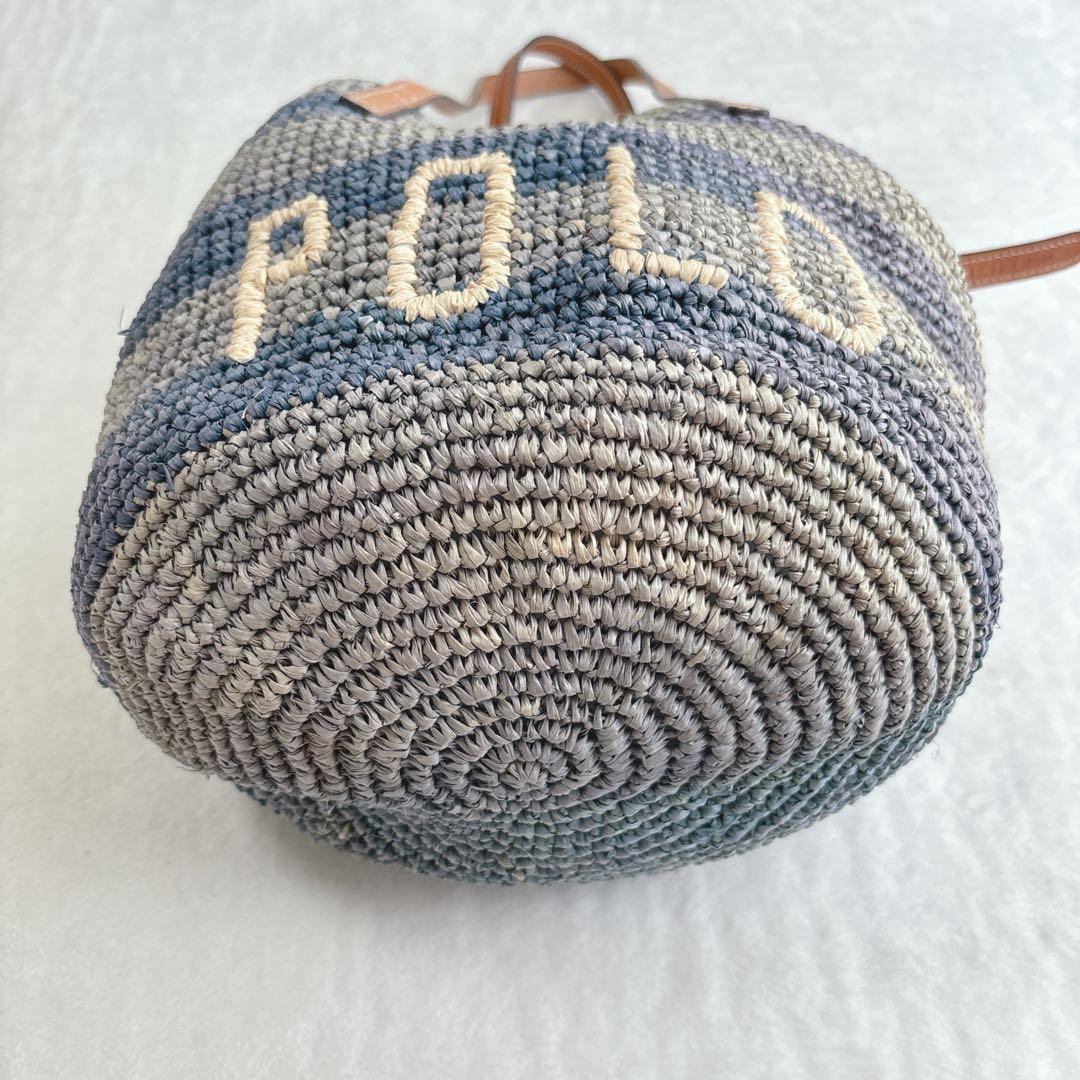 【未使用タグ付き】ポロラルフローレン　かごバッグ　ストロー　デカロゴ　夏