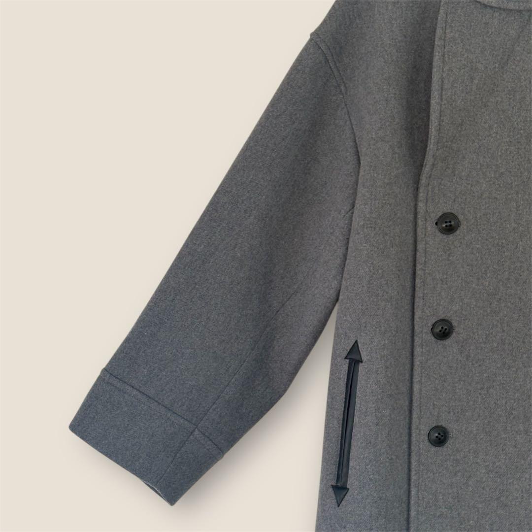 美品　uncrave アンクレイブ　プルーフメルトンロング Pコートグレー