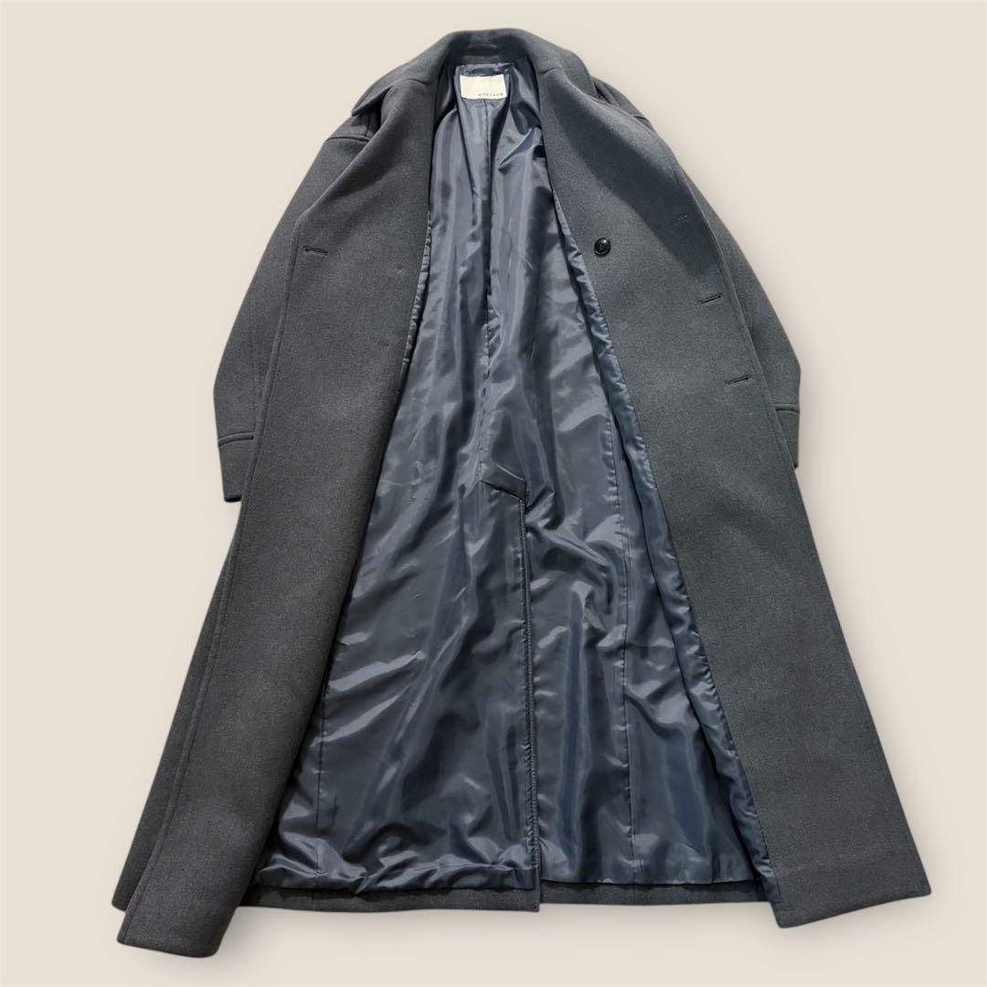 美品　uncrave アンクレイブ　プルーフメルトンロング Pコートグレー