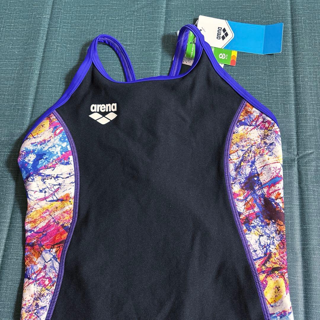 arena タフスーツ練習用水着 黒/紫マルチカラー（新品タグ付き）