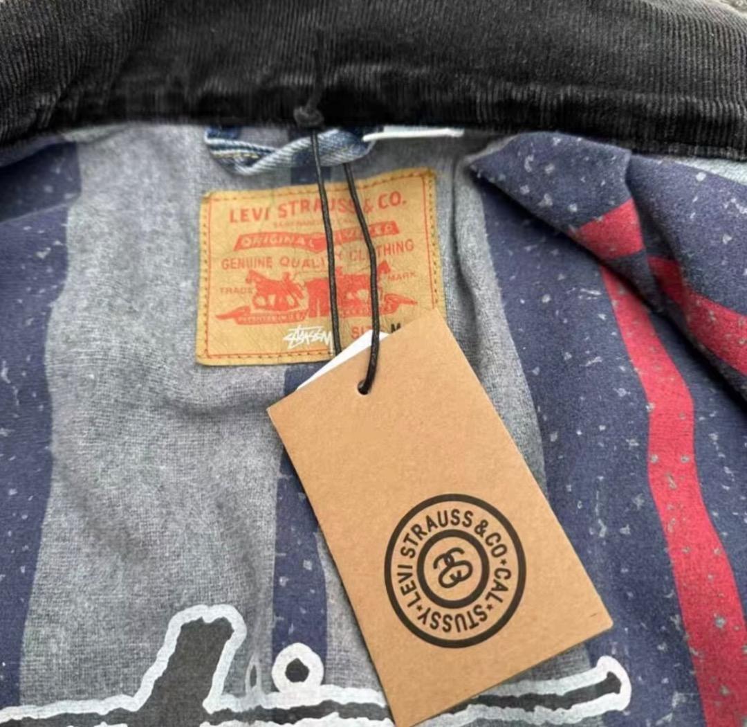 ジャケット・アウター STUSSY x Levi's EMBOSSED TRUCKER JACKET
