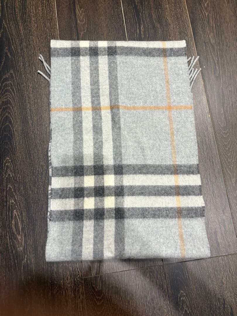 【BURBERRY 】カシミア100% リバーシブル マフラー 箱付き