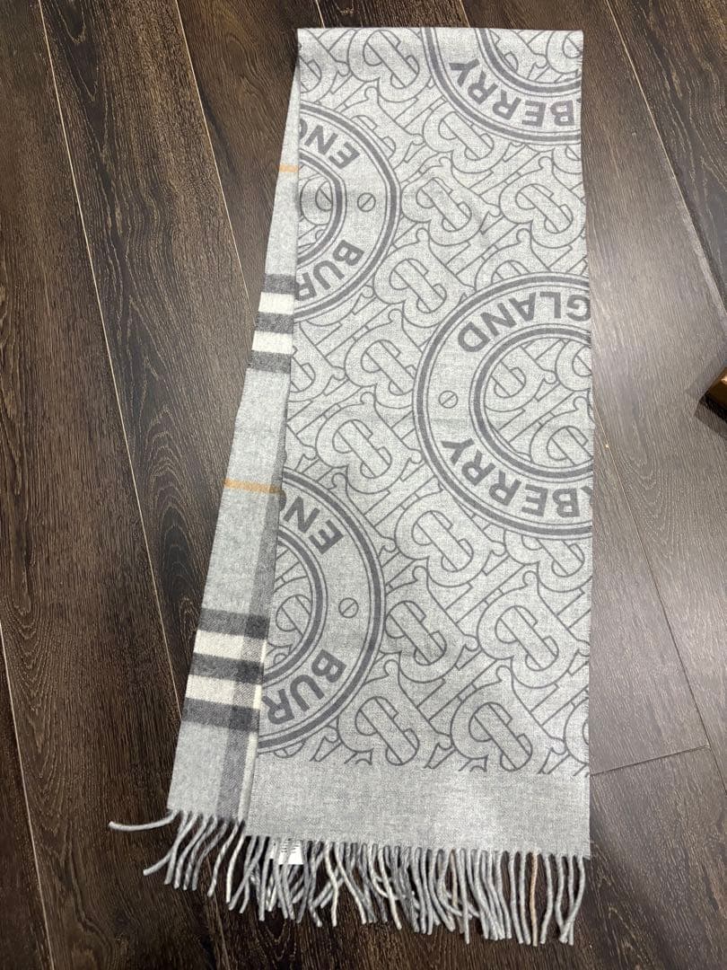 【BURBERRY 】カシミア100% リバーシブル マフラー 箱付き