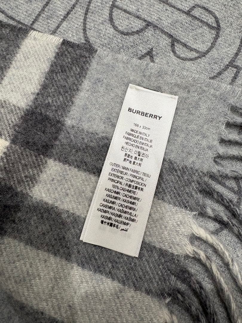 【BURBERRY 】カシミア100% リバーシブル マフラー 箱付き