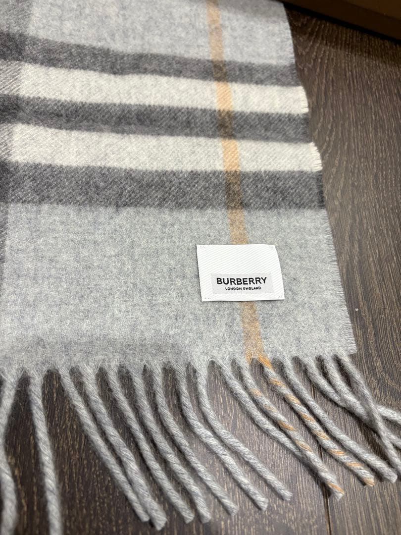 【BURBERRY 】カシミア100% リバーシブル マフラー 箱付き