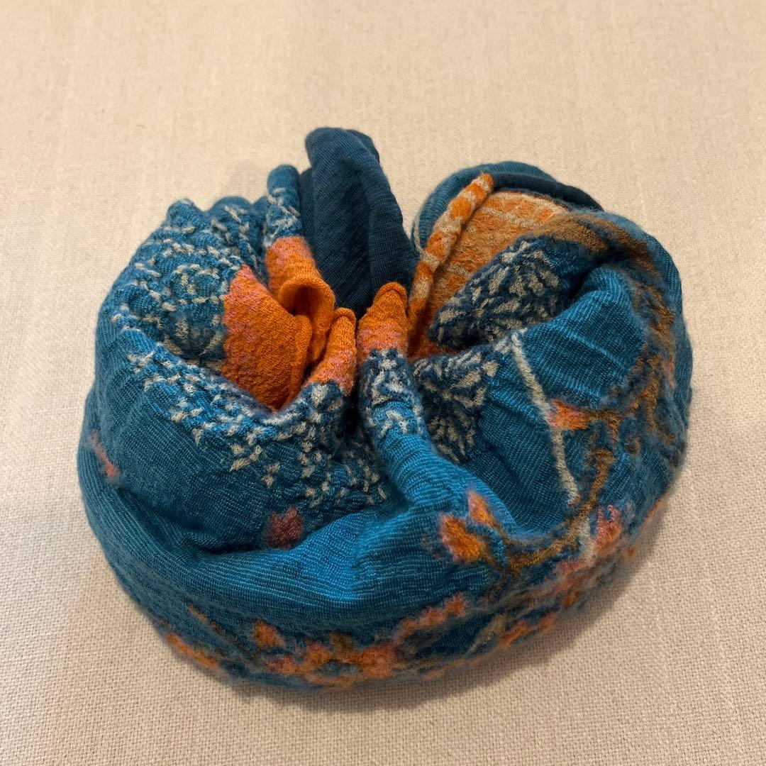 KAPITAL キャピタル 縮絨ウールマフラー 桜富士 スマイル ストール