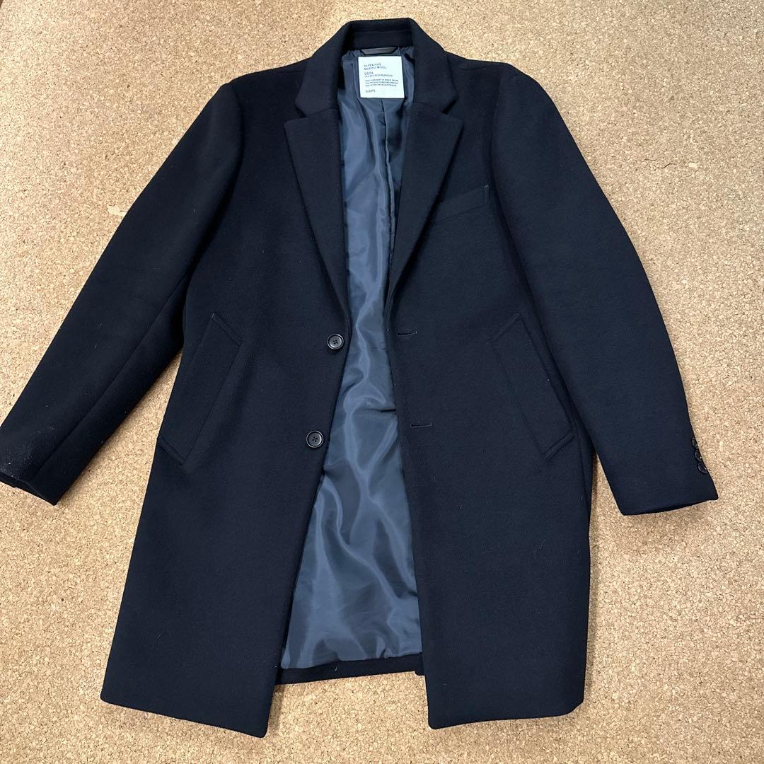 SHIPS ネイビー チェスターコート L