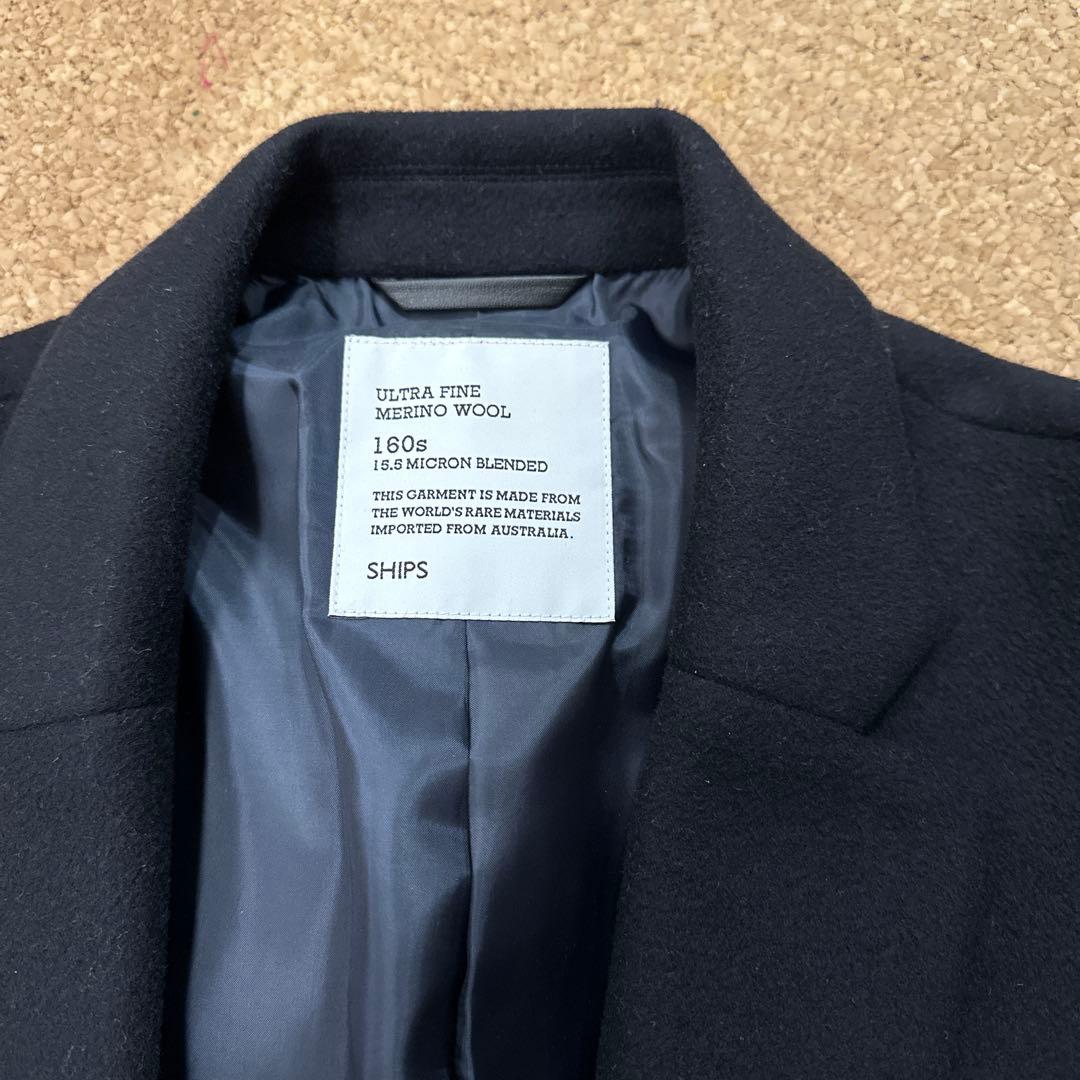 SHIPS ネイビー チェスターコート L