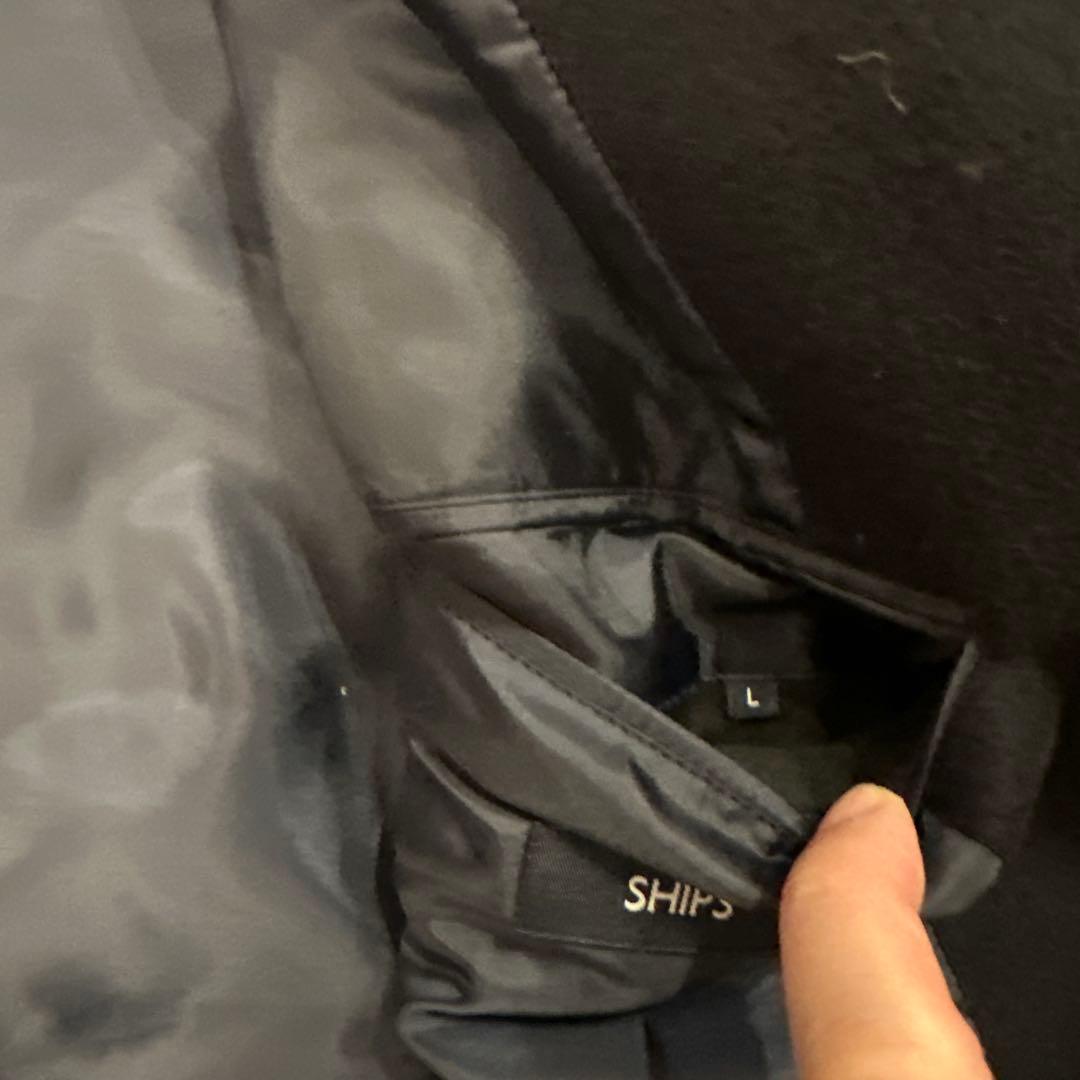 SHIPS ネイビー チェスターコート L