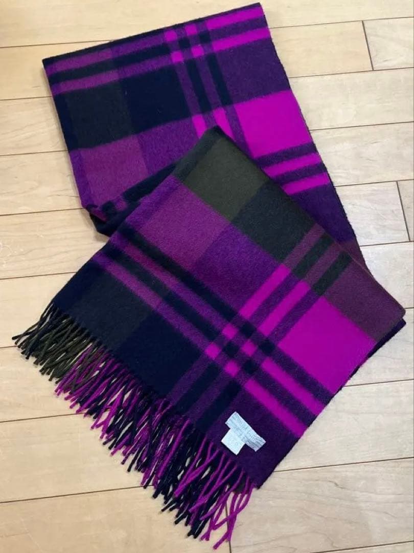 専用　Joshua Ellis カシミヤ大判ストールプライマリーブラックウォッチ