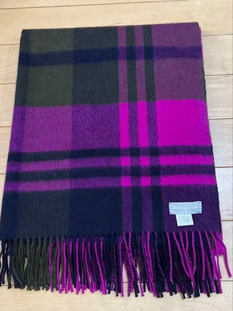 専用　Joshua Ellis カシミヤ大判ストールプライマリーブラックウォッチ