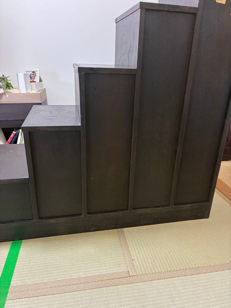 木製階段型箪笥 ダークブラウン