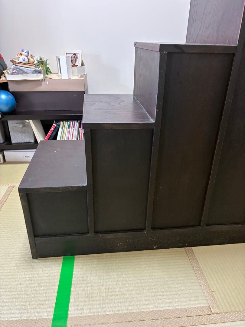木製階段型箪笥 ダークブラウン