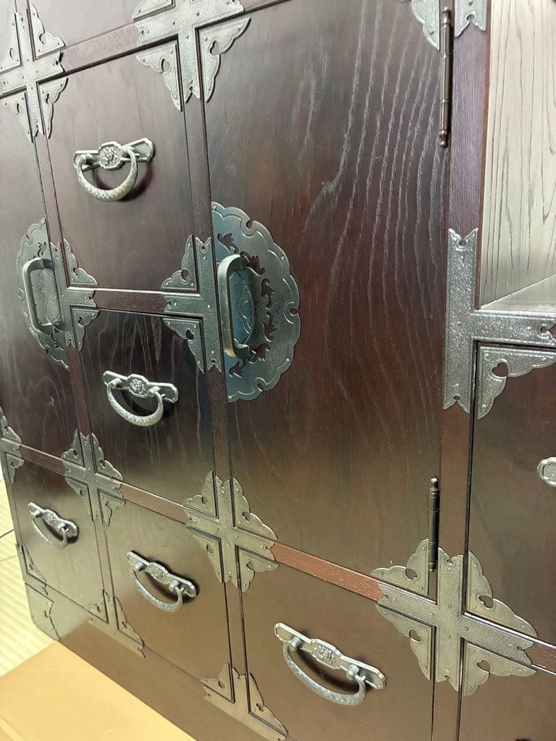 木製階段型箪笥 ダークブラウン