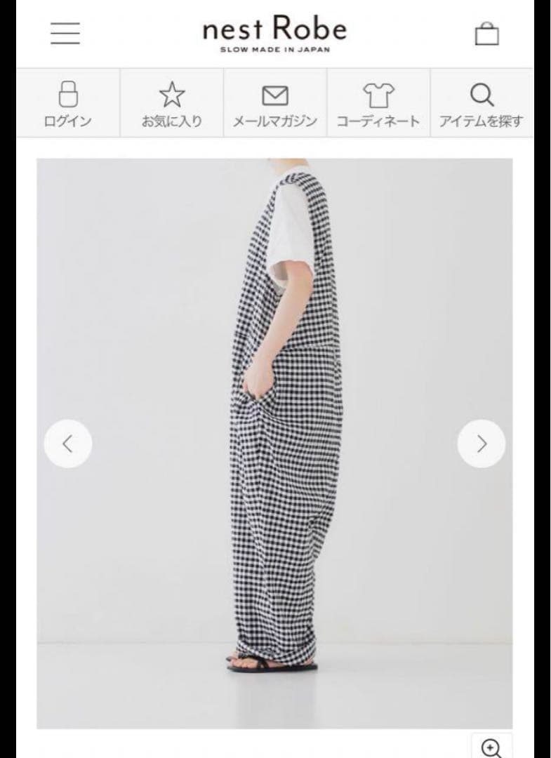 nest Robeギンガムサロペット