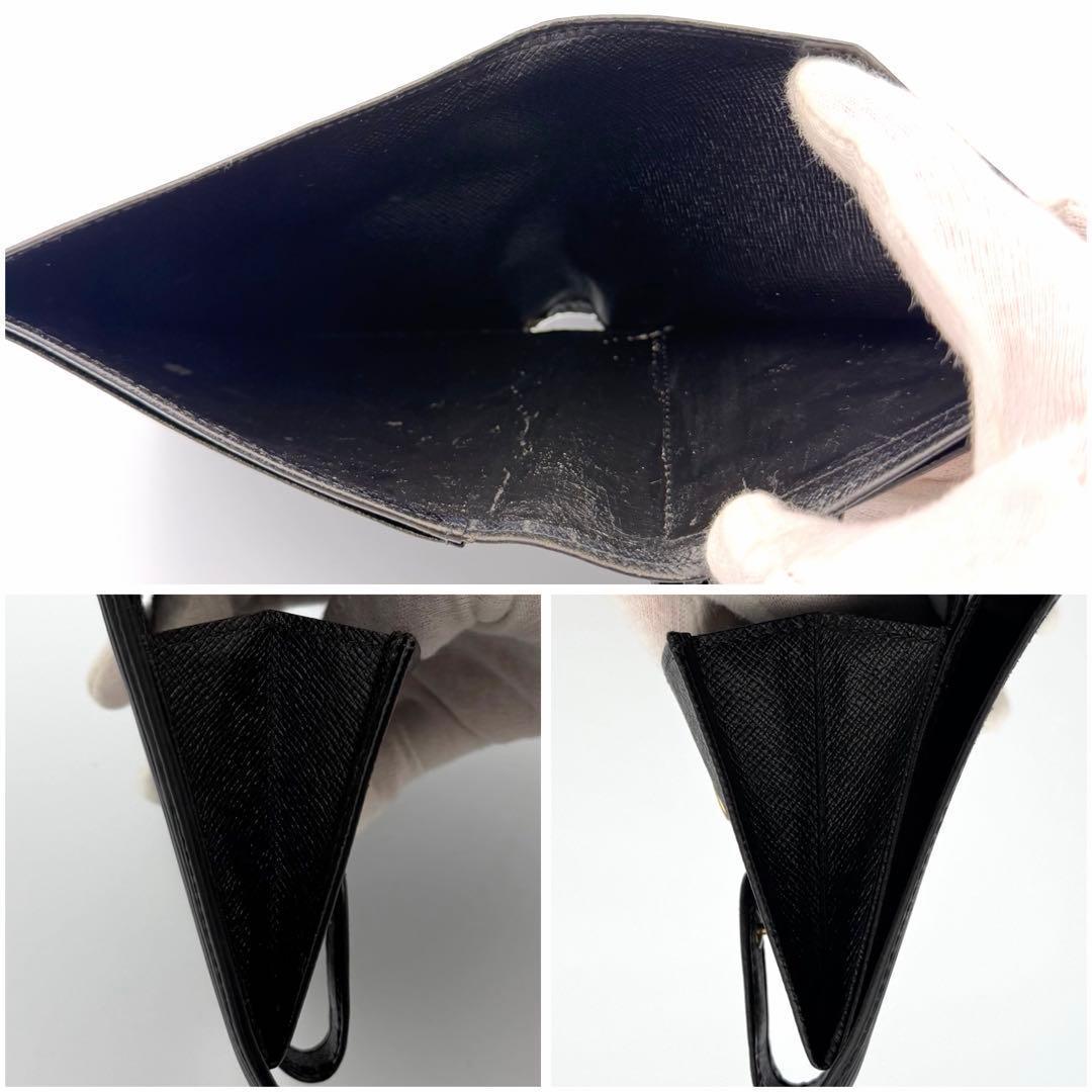 ルイヴィトン エピ ポルトビエコンパクト 二つ折り財布 ホック ブラック 黒