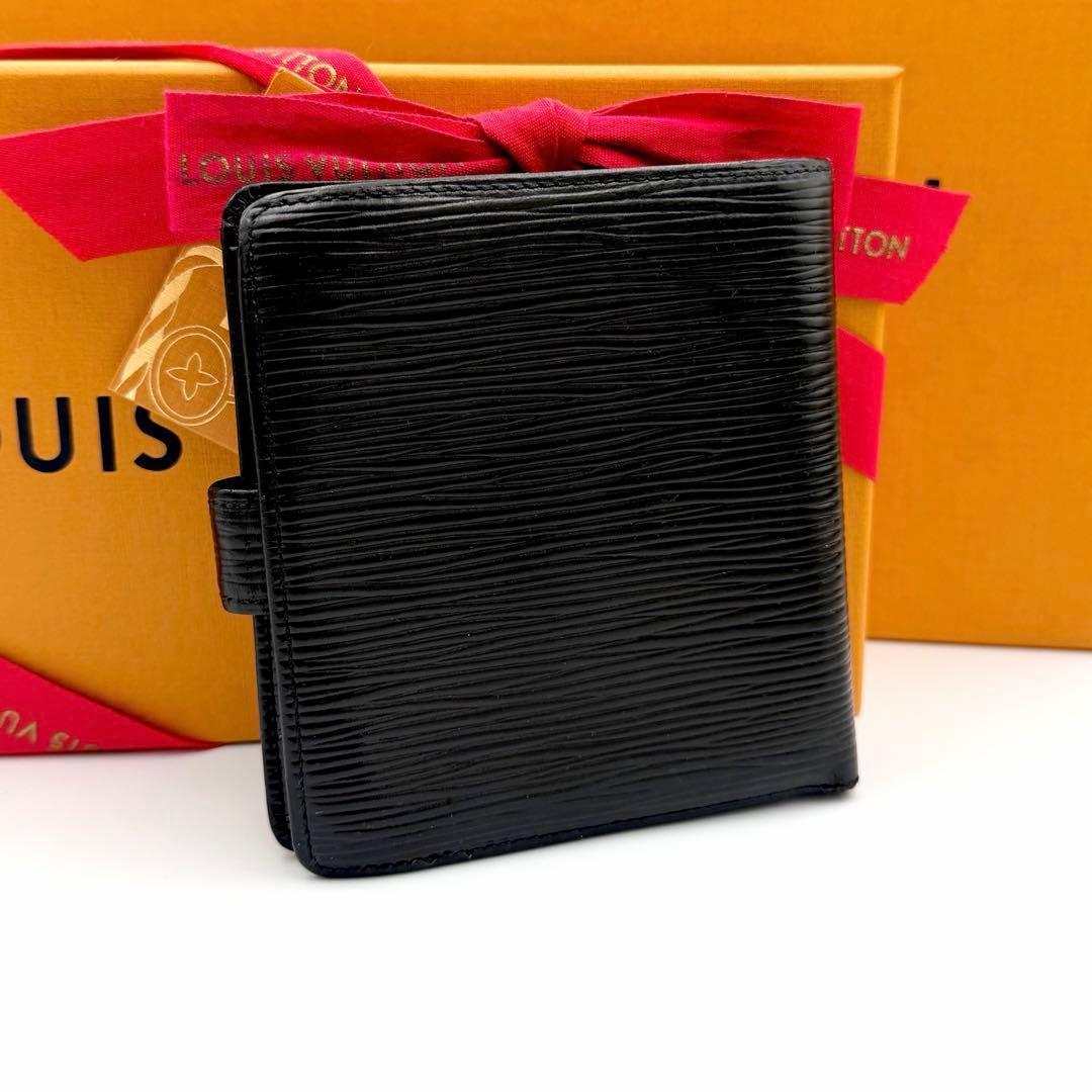 ルイヴィトン エピ ポルトビエコンパクト 二つ折り財布 ホック ブラック 黒