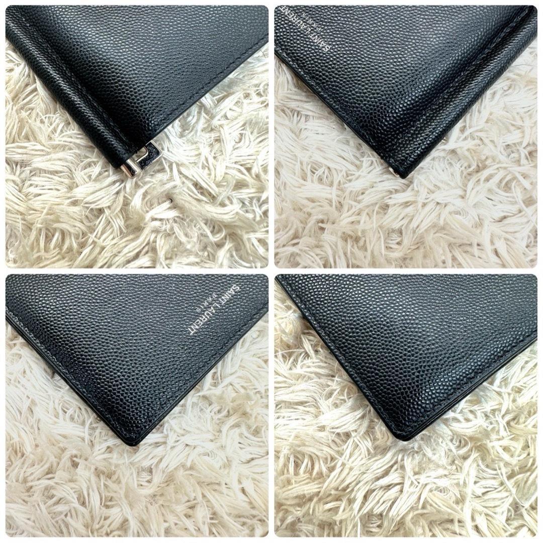 【美品】サンローラン マネークリップ ブラック キャビアスキン メンズ