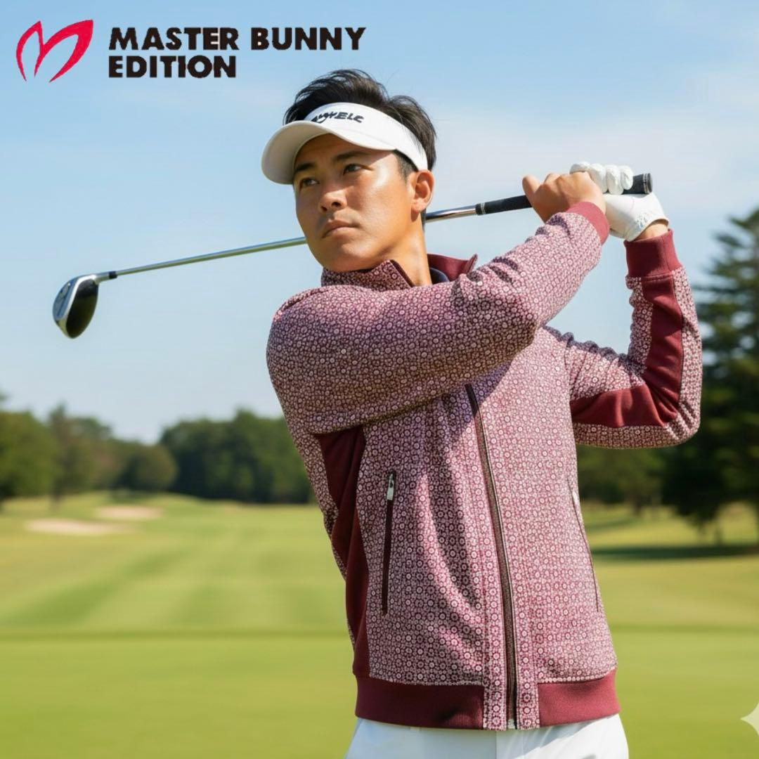 美品★マスターバニー ジップアップ ジャケット 裏起毛 メンズ M 総柄 メンズ