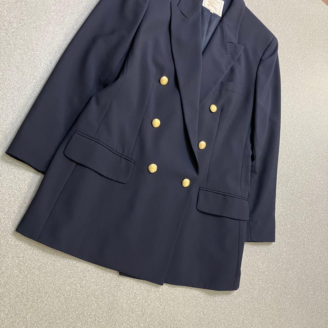 【金ボタン✨紺ブレ】Burberryダブル テーラードジャケット L 6ボタン