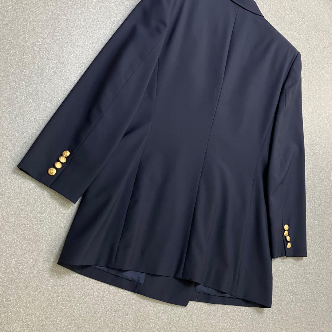 【金ボタン✨紺ブレ】Burberryダブル テーラードジャケット L 6ボタン