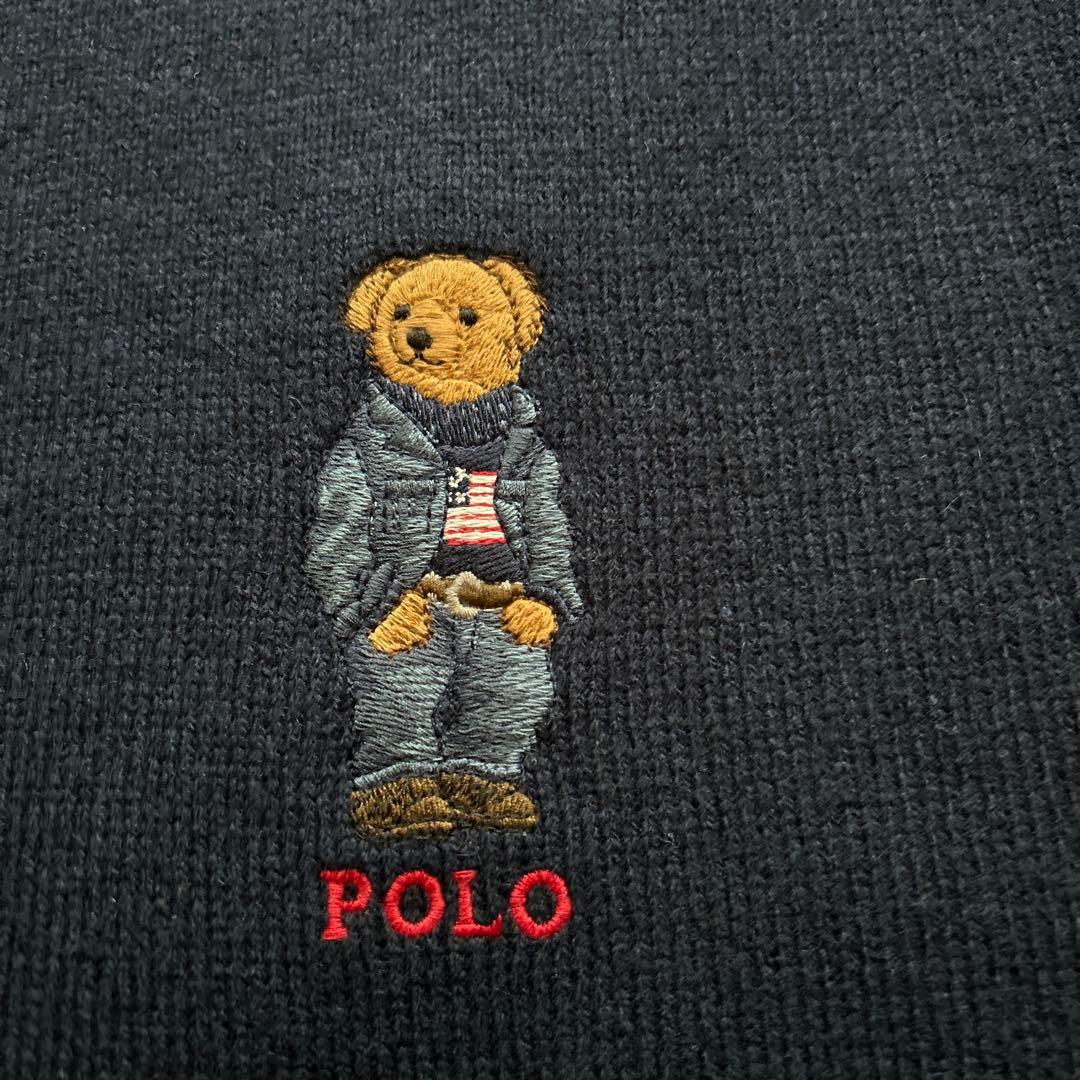 POLO ラルフローレン　テディベア マフラー　ネイビー　ポロベア
