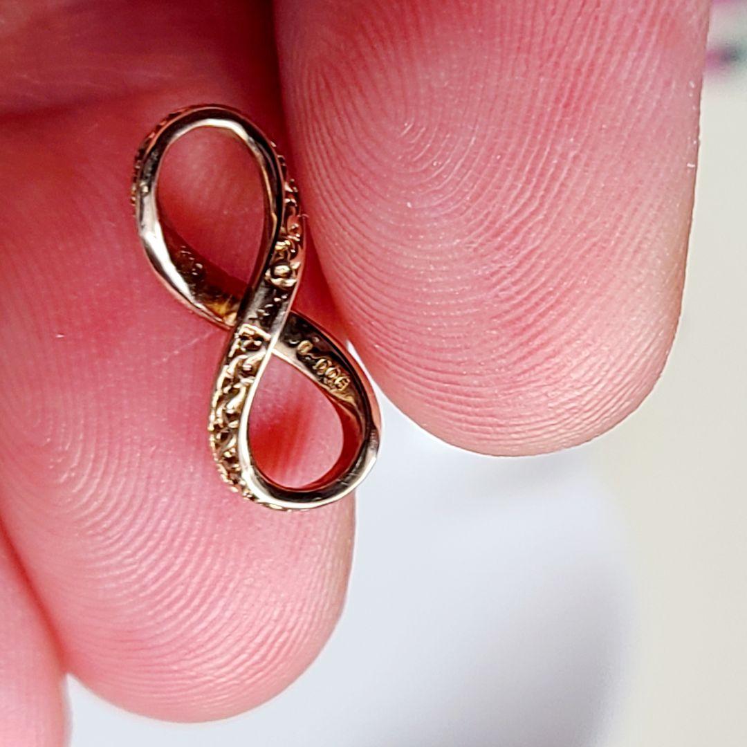 agete　アガット　K10　インフィニティ&リボン　チャーム　鏡リュウジ