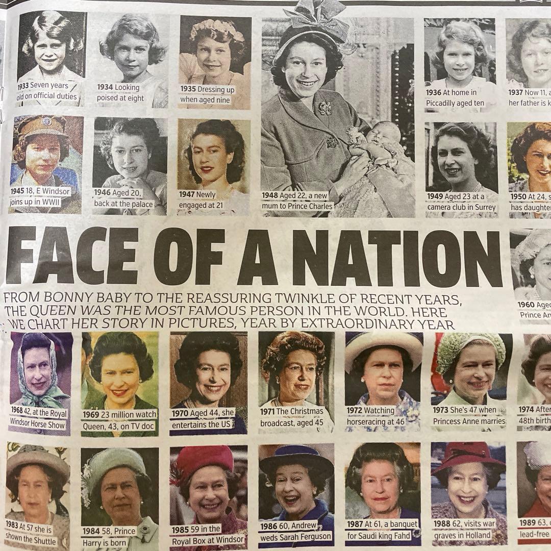 英　METRO 新聞 号外　エリザベス女王ご逝去　メトロ　英字新聞　イギリス