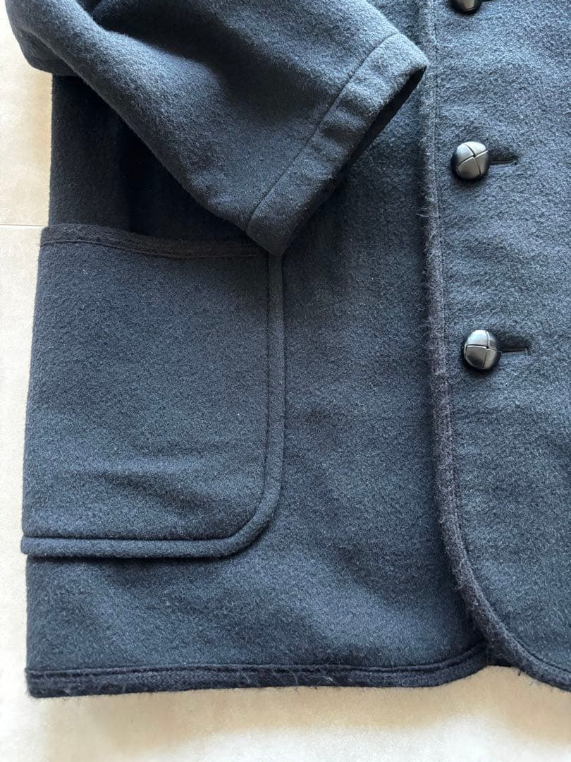 90s Burberry's ウール ハーフコート ブラック