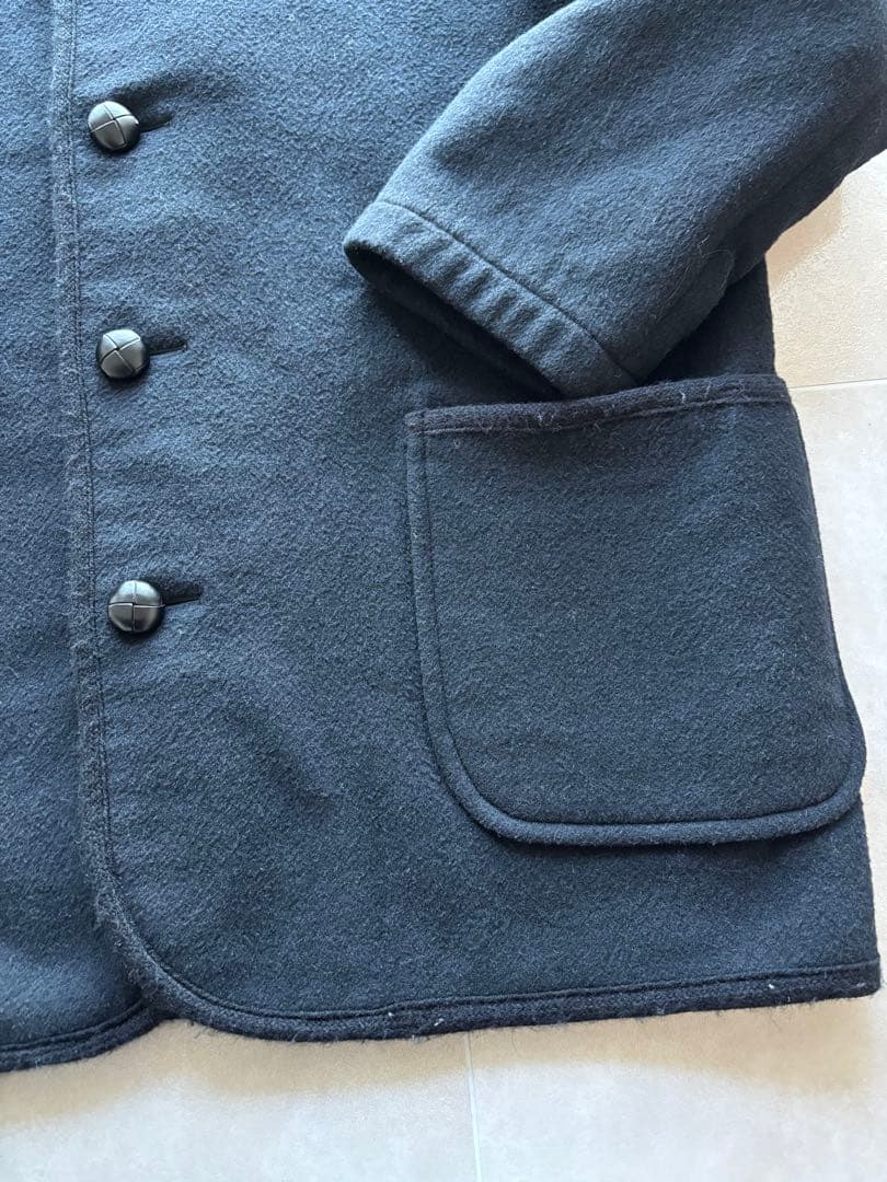 90s Burberry's ウール ハーフコート ブラック