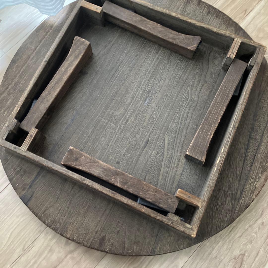 【レトロ】木製ちゃぶ台　約75cm