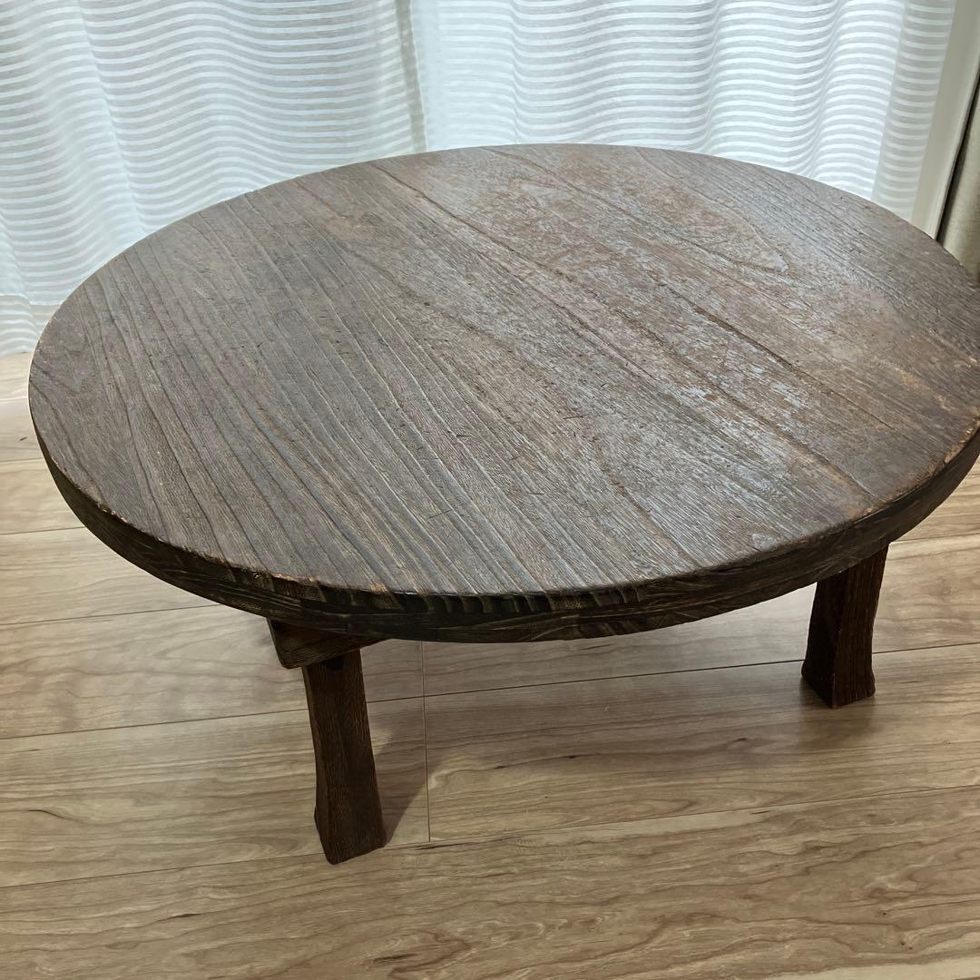 【レトロ】木製ちゃぶ台　約75cm