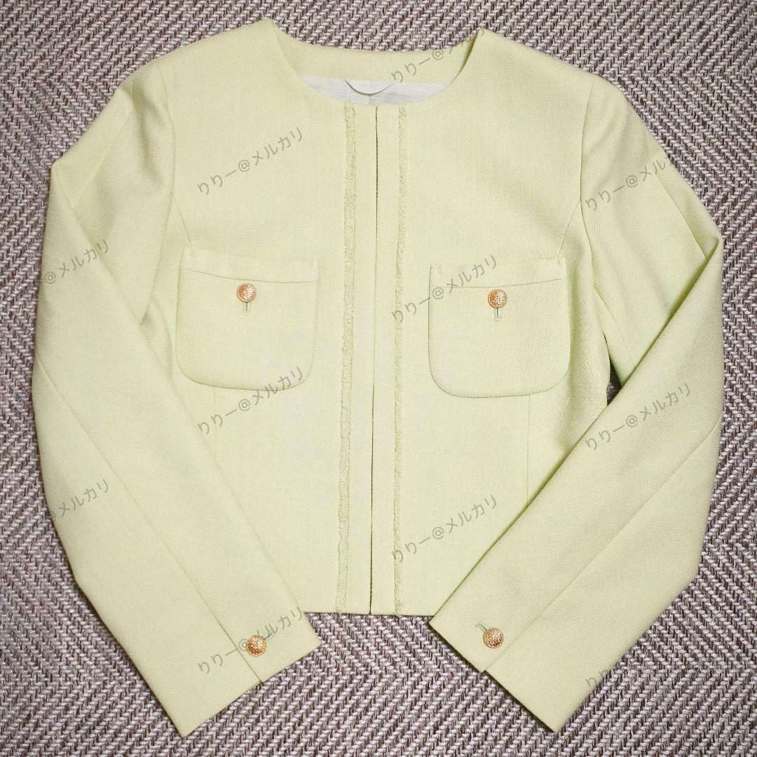 未使用・36サイズ★ANAYI　ライトスラブクルージャケット　グリーン系　アナイ