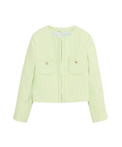 未使用・36サイズ★ANAYI　ライトスラブクルージャケット　グリーン系　アナイ