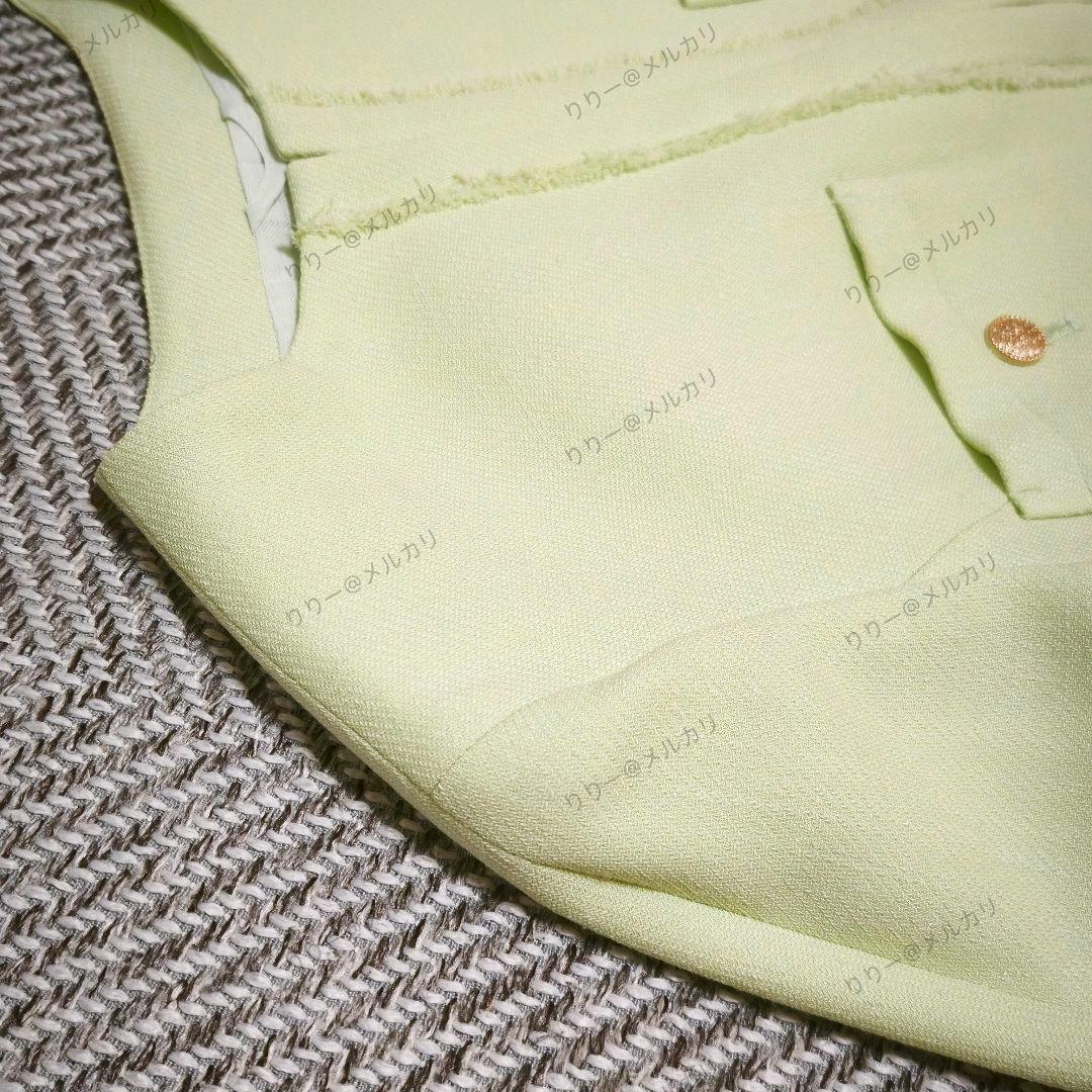 未使用・36サイズ★ANAYI　ライトスラブクルージャケット　グリーン系　アナイ