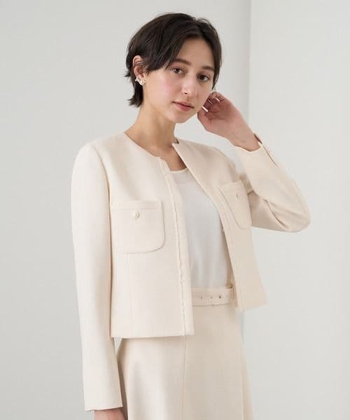 未使用・36サイズ★ANAYI　ライトスラブクルージャケット　グリーン系　アナイ