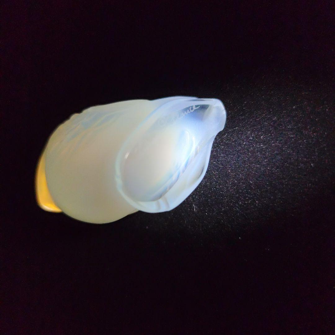 う*め様 フクロウと鳥のガラス置物セット　オパール セントグラス